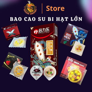  Bao cao su gai silicon 52mm bi hạt lớn siêu mềm Bcs siêu mỏng nhiều gel bôi trơn kéo dài thời gian 