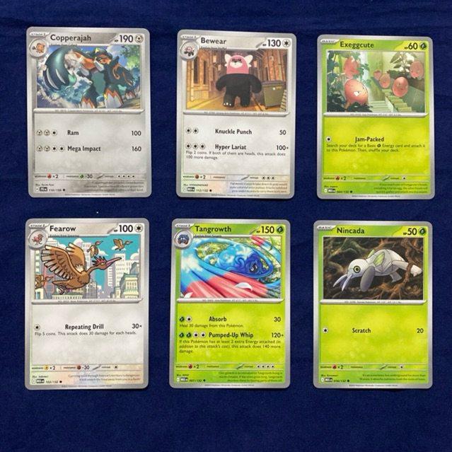 Copperajah Fearow Tangrowth Nincada Exeggcute Bewear Thanh lý pass thẻ Pokemon TCG Tiếng anh chính h