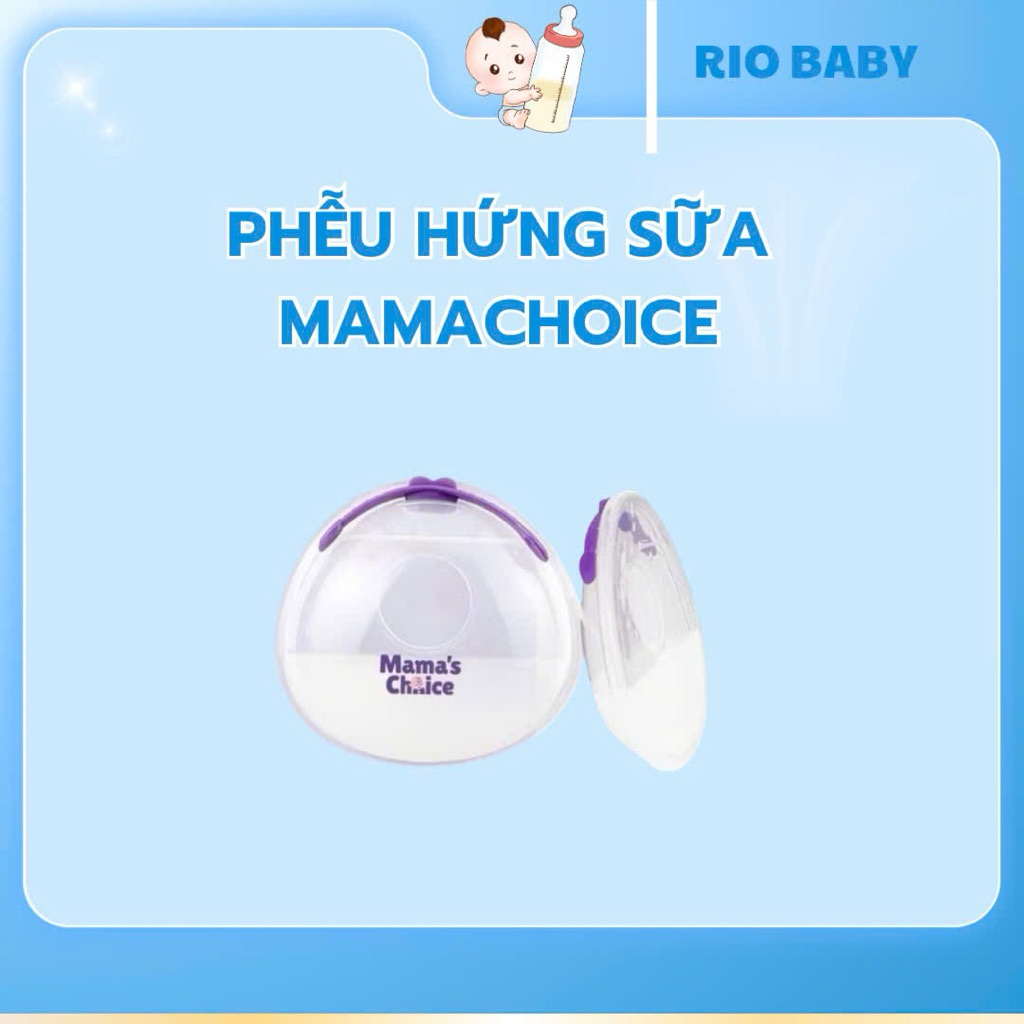 Phễu hứng sữa Mama's choice silicon cao cấp có nắp chống tràn hôp 2 cái