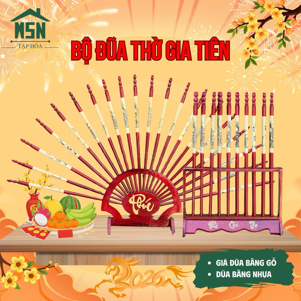 Bộ Đũa Để Trên Bàn Thờ Gia Tiên, Bộ Đũa Thờ Gồm 10 Đôi Đũa Nhựa Kèm Giá Bằng Gỗ - TẠP HOÁ MSN