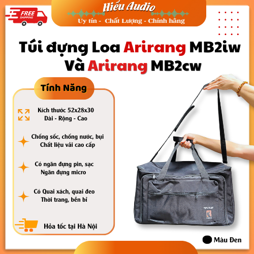 Túi đựng loa karaoke Arirang MB2iw vs MB2cw - Có chống sốc quai đeo, ngăn đựng pin