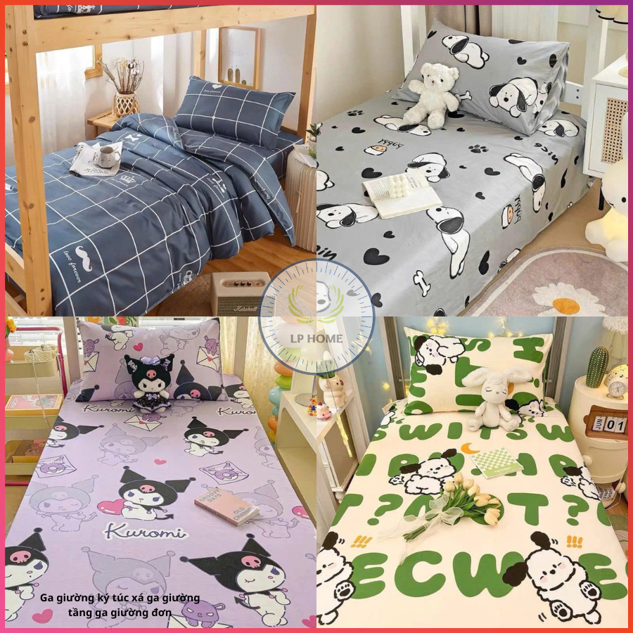Ga giường ký túc xá ga giường đơn giường tầng cotton thay thế mẫu hot trend kích thước 80cm 1m 1m2