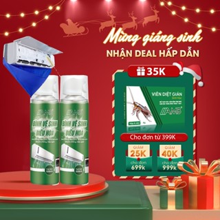 Bộ vệ sinh máy lạnh AMB dụng cụ túi vệ sinh điều hòa khử mùi hiệu quả đánh bay bui bẩn bám dính bình 500ml 