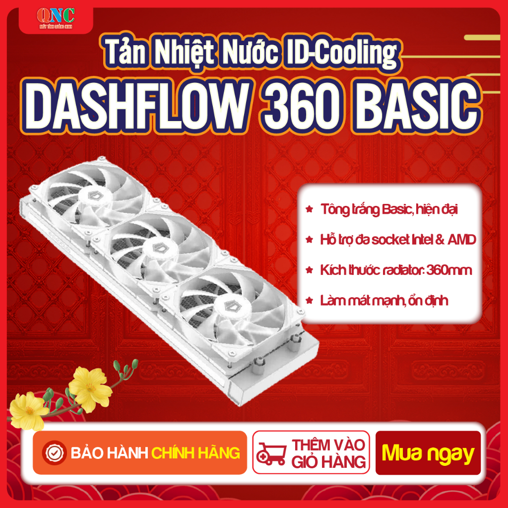 Tản Nhiệt Nước CPU ID-Cooling Dashflow 360 Basic White | AIO 360mm | Hỗ Trợ Intel & AMD