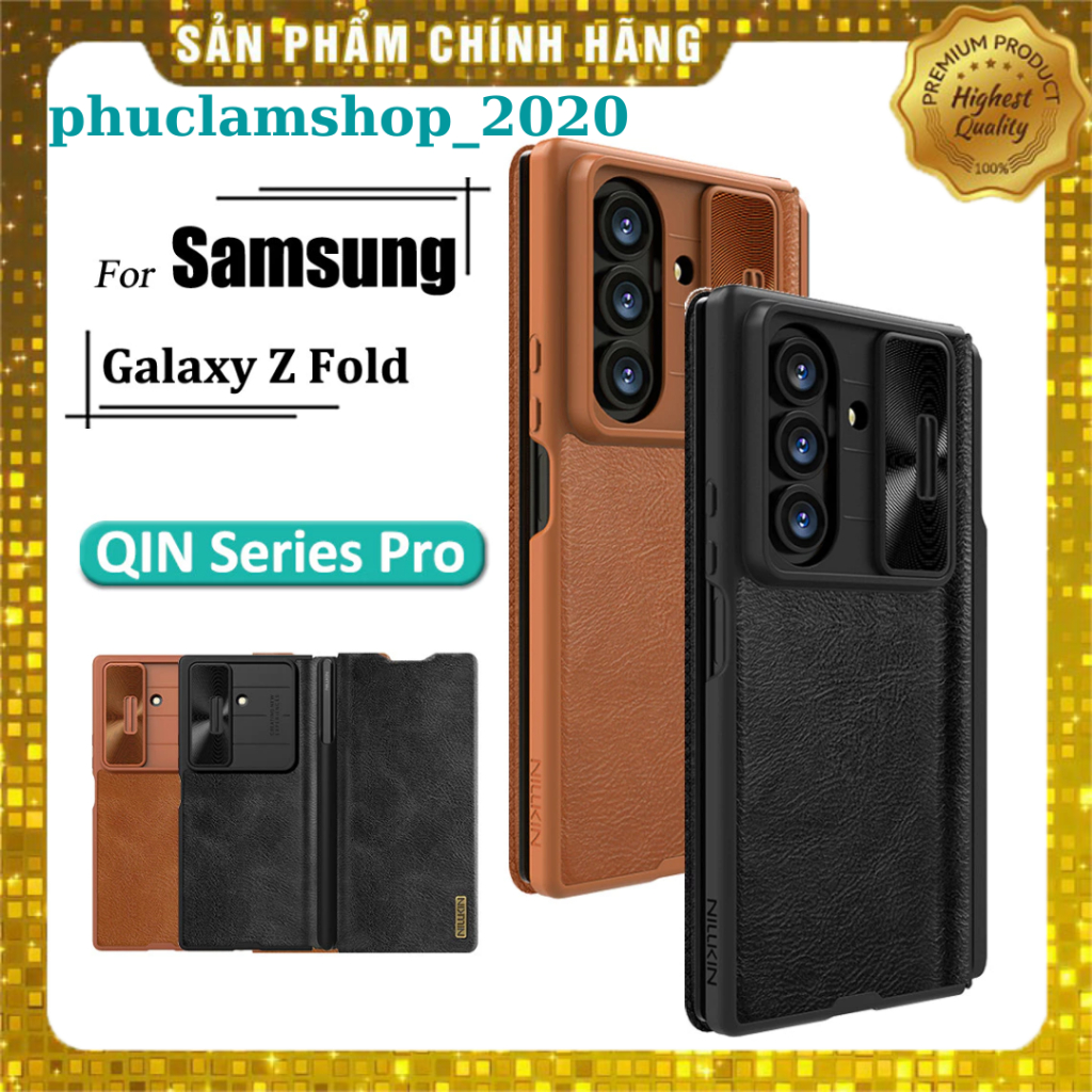 Bao da Nillkin Qin Pro cho Samsung Galaxy Z Fold7 Fold 7 5G Z Fold6 Fold 6 Z Fold5 Fold 5 Z Fold4 Fo