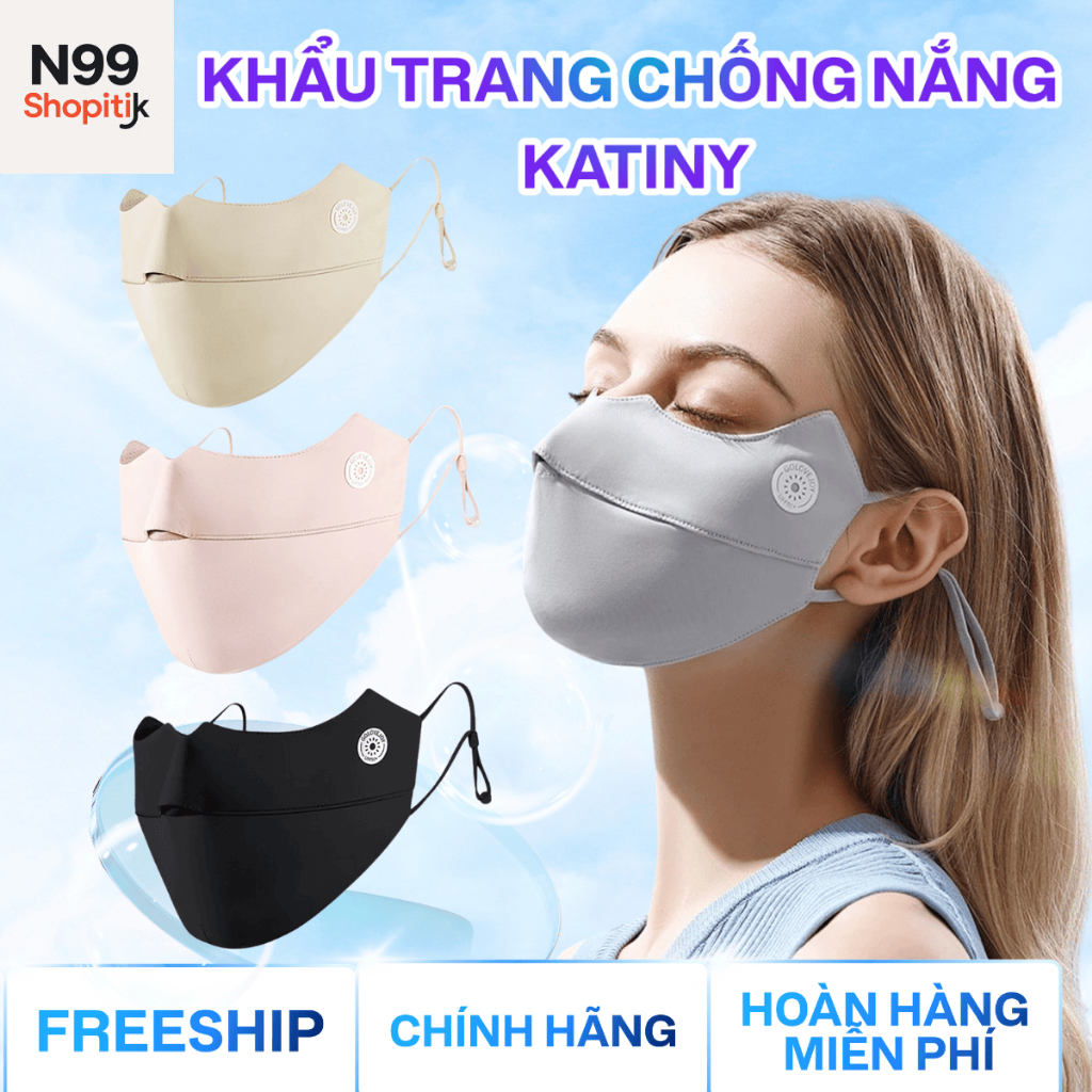 Khẩu Trang Chống Nắng N99/ KATINY Tia UV Bằng Vải Lụa Lạnh Thoáng Khí