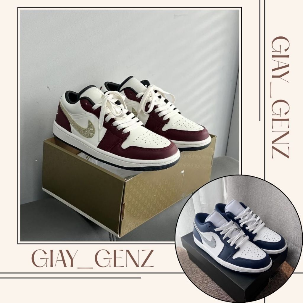 Giày _JD_Cổ Thấp Dragon Màu Đỏ Vàng Xanh Navy Nam Nữ Low Elevate 'Navy White' Dễ Phối Đồ