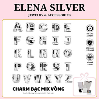  Charm Bạc Xỏ Vòng Tay Bạc BST Charm Bảng Chữ Cái Phụ Kiện Mix Vòng Tay Qùa Tặng Ý Nghĩa Tặng Bộ Hộp Đựng Sang Trọng 
