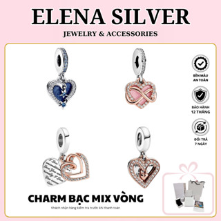 Charm Xỏ Vòng Tay Bạc Moments Basic Trái Tim Vô Cực Tình Yêu Đính Đá Qùa Tặng Ý Nghĩa Tặng Hộp Đựng Sang Trọng 