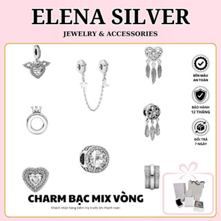  Charm Bạc Xỏ Vòng Tay Bạc BST Charm Bạc S925 Mẫu Charm Basic Bạc White Tình Yêu Và May Mắn Qùa Tặng Ý Nghĩa 