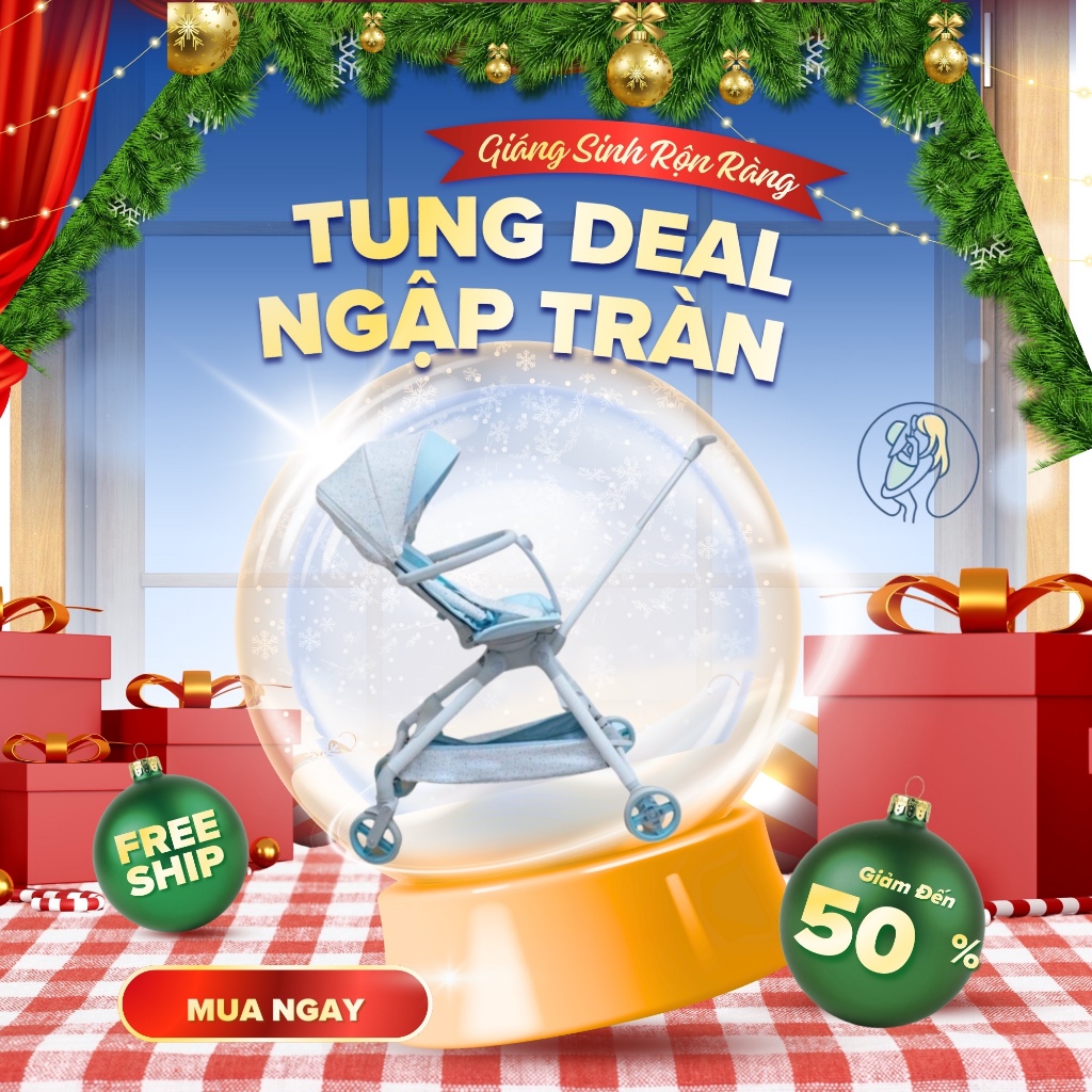 Xe Đẩy 2 Chiều Cho Bé G6 GLUCK, Gấp Gọn Gluck, Xe Đẩy Chống Sốc, Xoay 360 độ