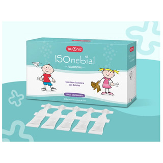 Buona IsoNebial MÀU XANH -(Hộp 20 ống 5ml) Dung Dịch Rửa Mũi Cho Bé giảm khô mũi, nghẹt mũi, sổ mũi, chống sung huyết