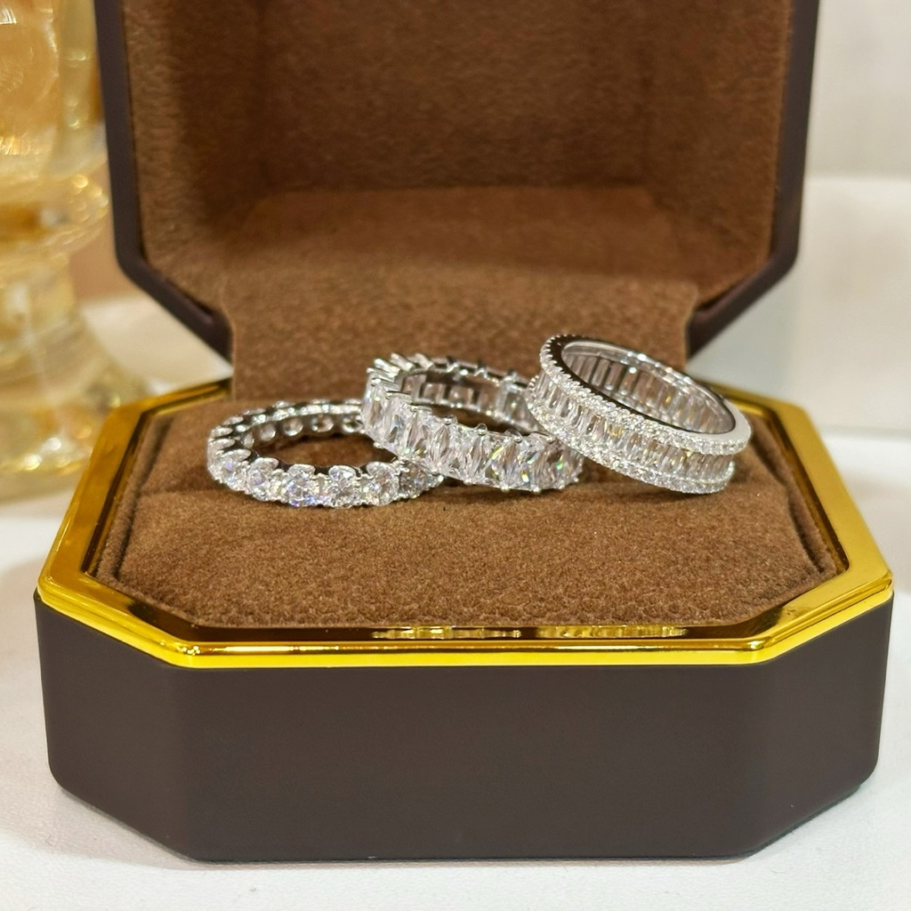 Nhẫn bạc full đá thiết kế Luxury - MINA JEWELRY