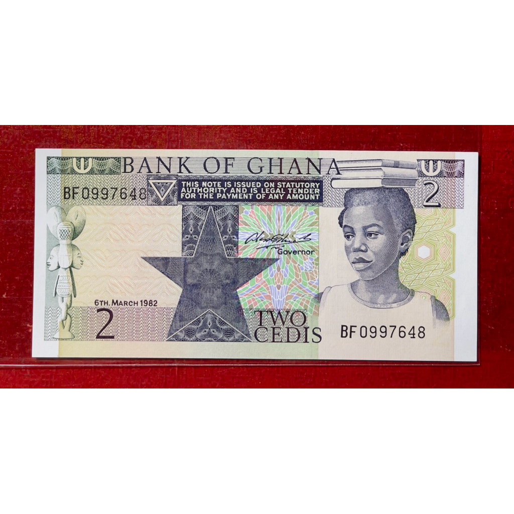 Sưu tầm Châu Phi : 2 Ghana 1982 UNC mới đẹp