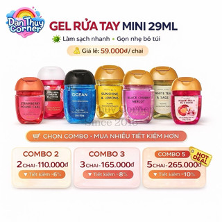  Nước rửa tay khô Bath & Body Works PocketBac 29ml – Nhiều mùi hương diệt khuẩn & dưỡng da 
