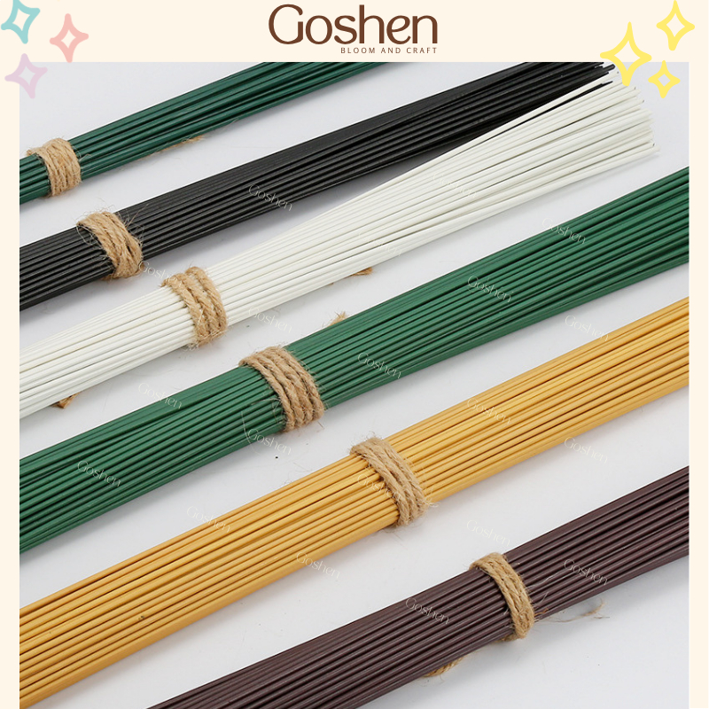 Kẽm cành kẽm thân que kẽm bọc nhựa 30cm 40cm 60cm làm thân hoa giả 