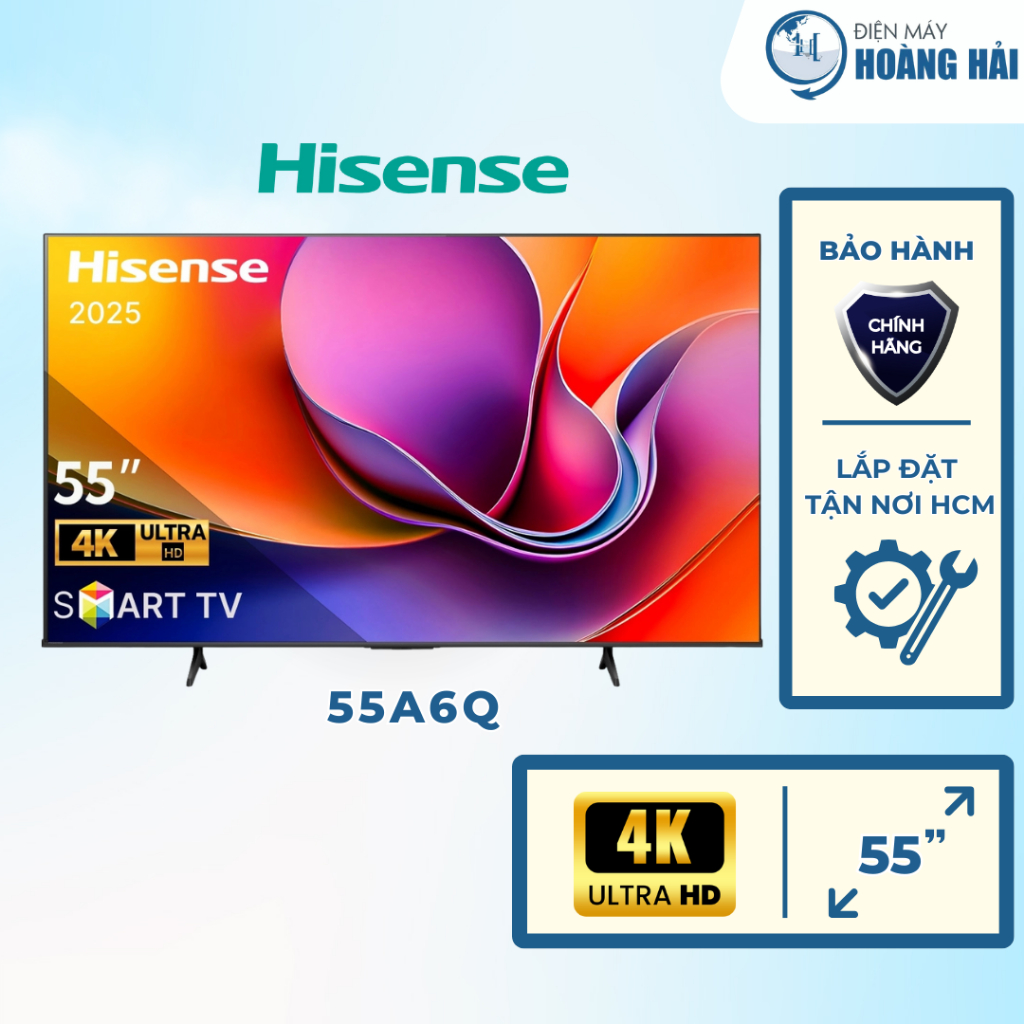 55A6Q | Smart Tivi Hisense 4K 55 inch 55A6Q - Hàng chính hãng