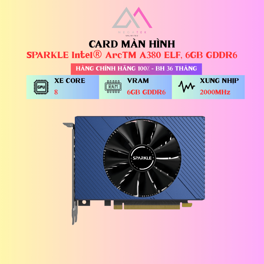 Card Màn Hình SPARKLE Intel® Arc™ A380 ELF, 6GB GDDR6, SA380E-6G -Hàng chính hãng - BH 36 tháng