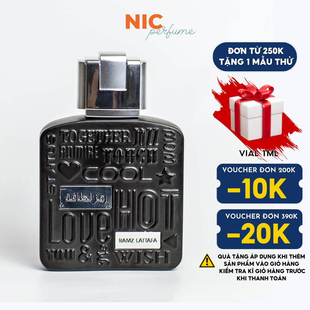 Nước hoa unisex Lattafa Ramz Silver EDP 10ml