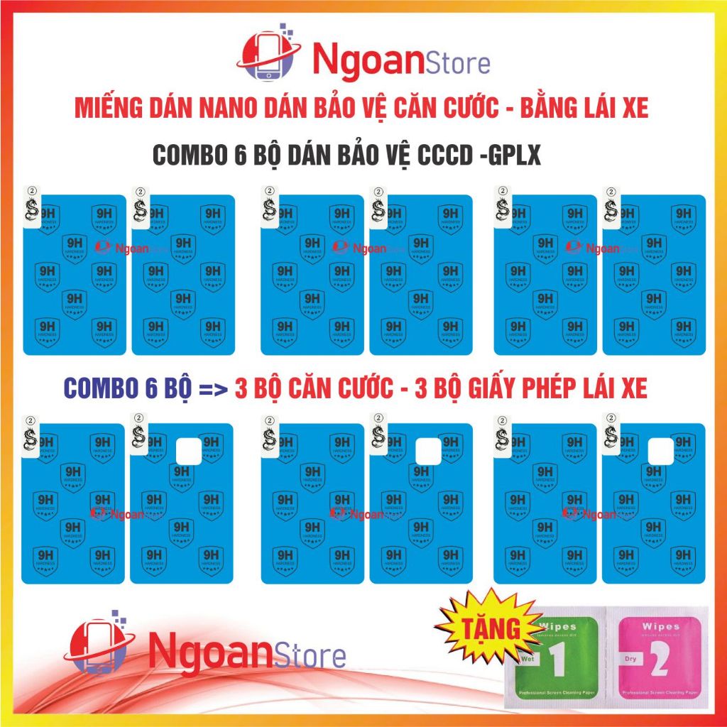 Miếng dán cường lực Căn cước công dân CCCD Bằng Lái Xe GPLX bảo vệ chống trầy xước - Ngoan Store