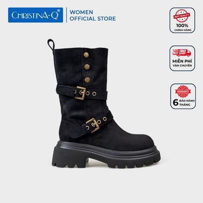 Giày Boots Nữ Mũi Tròn CHRISTINA-Q BOT129I