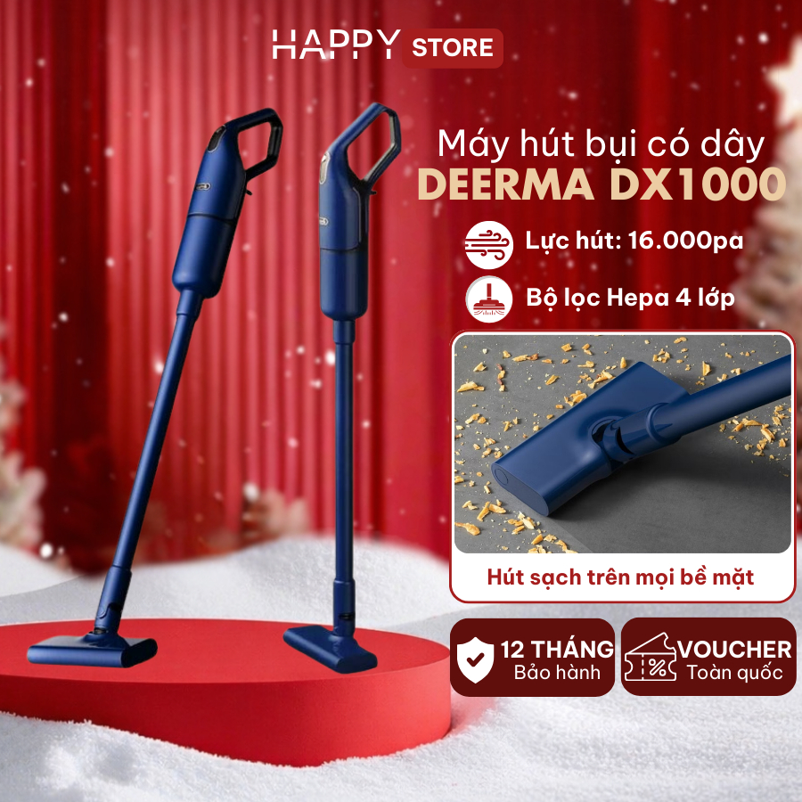 Máy hút bụi cầm tay Deerma DX1000 Pro lực hút mạnh 16000Pa, máy hút bụi gia đình chế độ đa năng thế hệ mới