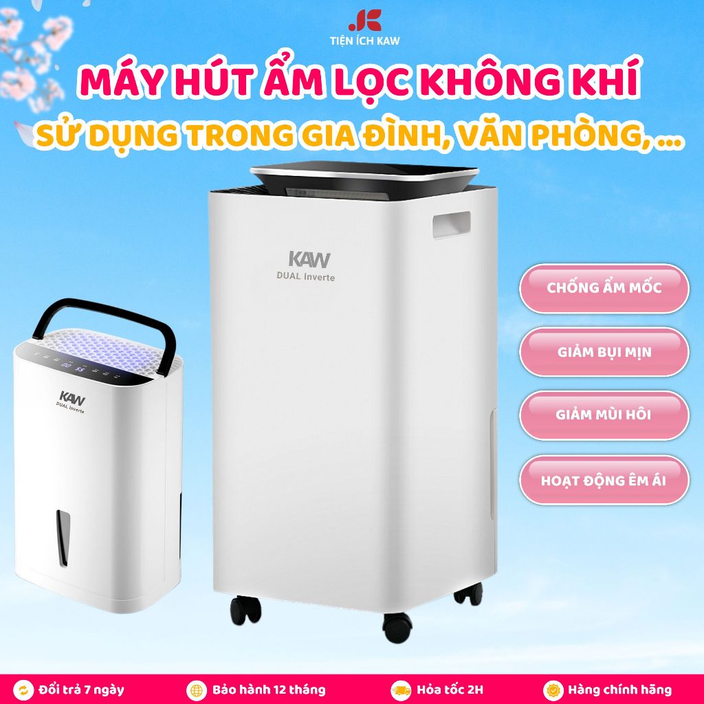 Máy hút ẩm lọc không khí KAW Sử Dụng 10-60m2 Trong Gia Đình Văn Phòng Chống Nồm Chống Ẩm Mốc Quần Áo