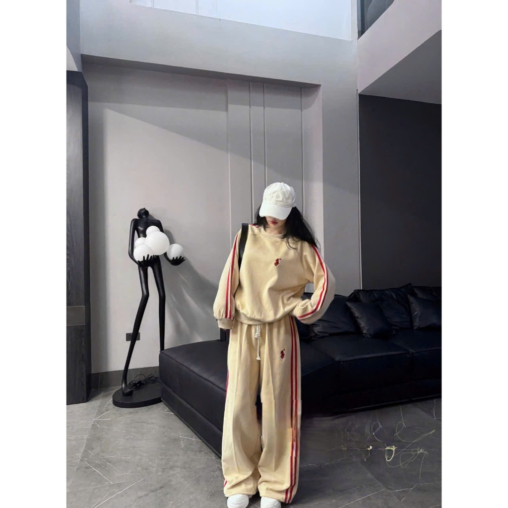 Bộ Đồ Thể Thao Nữ Form Rộng Nỉ Bông thêu ngựa Cao Cấp – Áo Sweater + Quần Dài Unisex Nhiều Màu | BigBuy360 - bigbuy360.vn