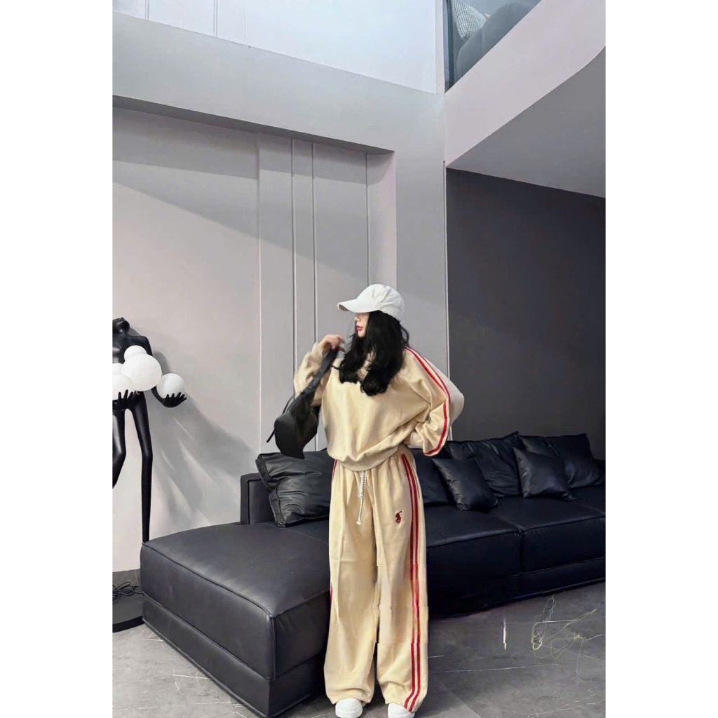 Bộ Đồ Thể Thao Nữ Form Rộng Nỉ Bông thêu ngựa Cao Cấp – Áo Sweater + Quần Dài Unisex Nhiều Màu | BigBuy360 - bigbuy360.vn