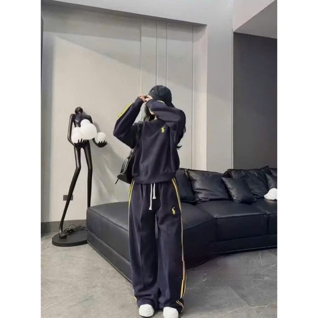 Bộ Đồ Thể Thao Nữ Form Rộng Nỉ Bông thêu ngựa Cao Cấp – Áo Sweater + Quần Dài Unisex Nhiều Màu | BigBuy360 - bigbuy360.vn