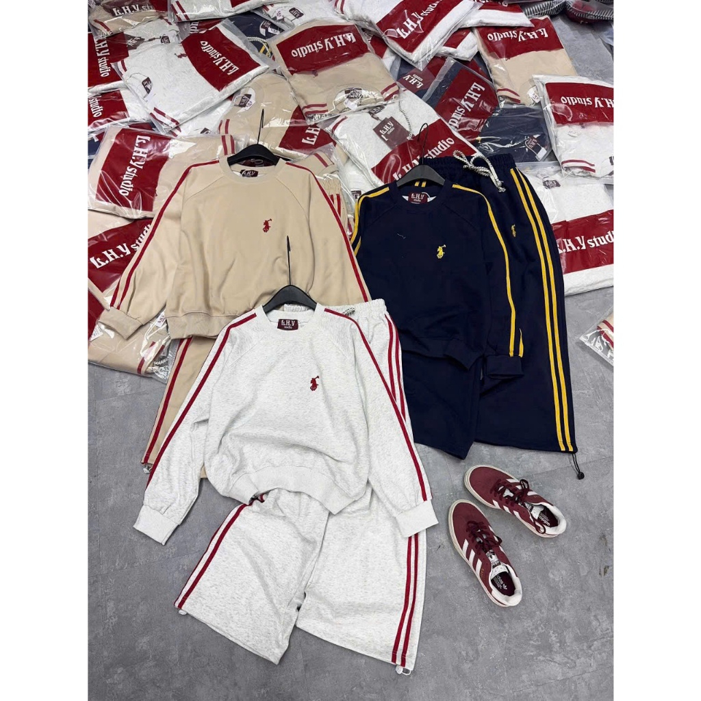Bộ Đồ Thể Thao Nữ Form Rộng Nỉ Bông thêu ngựa Cao Cấp – Áo Sweater + Quần Dài Unisex Nhiều Màu | BigBuy360 - bigbuy360.vn