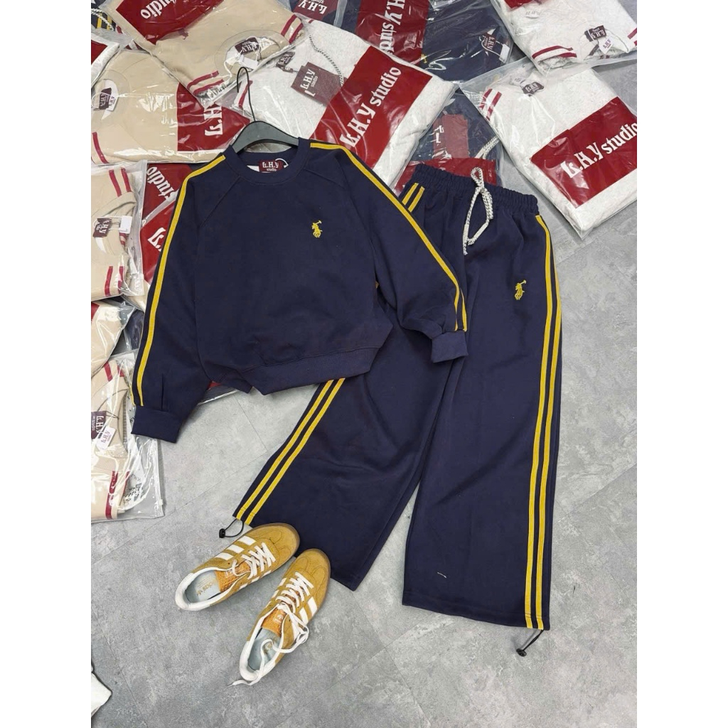 Bộ Đồ Thể Thao Nữ Form Rộng Nỉ Bông thêu ngựa Cao Cấp – Áo Sweater + Quần Dài Unisex Nhiều Màu | BigBuy360 - bigbuy360.vn