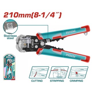   T63  Kìm tuốt dây tự động 3 trong 1 không có dò điện  TOTAL THT15246 Mẫu mới cải tiến tay cầm viền đỏ 