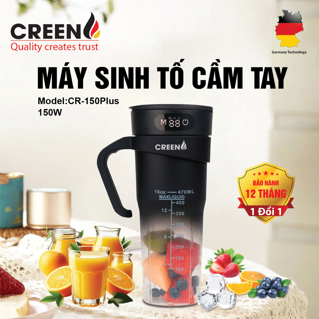 Máy Xay Sinh Tố Cầm Tay CREEN CR-150Plus - Bảo hành chính hãng 12 tháng