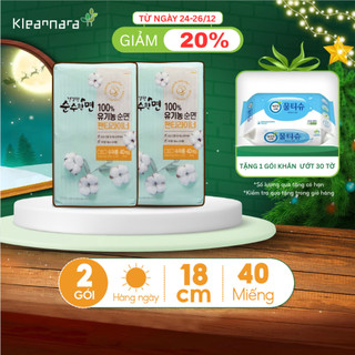  Combo 2 gói Băng vệ sinh KleanNara Soonsoohanmyeon Organic Cotton Panty Liners Hàng ngày Size 18cm 