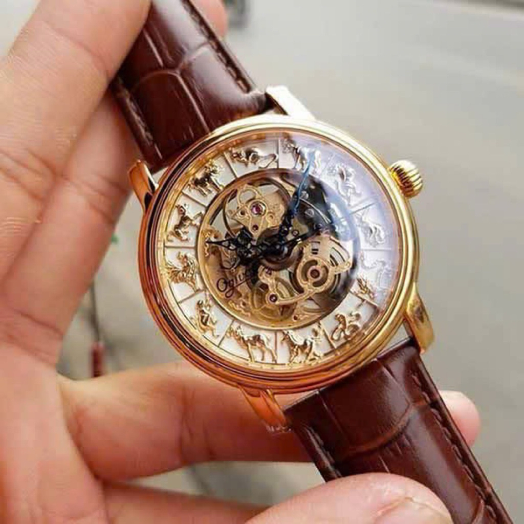 [Chính Hãng 100%] Đồng Hồ Nam Ogival 12 Con Giáp OG358.612AGR-GL Máy Cơ (Automatic) Kính Sapphiare S