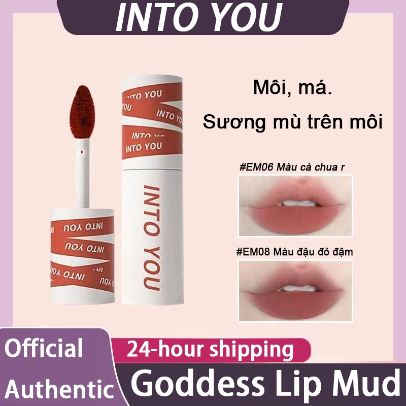 Son Bùn Nữ Chính INTO YOU son môi Lì Mịn Son Trang Điểm Che Khuyết Điểm Môi Lâu Trôi Không Dính Cốc 