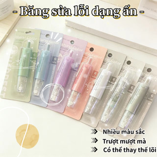 Bút xóa kéo bấm màu Morandi - Dùng để chỉnh sửa lỗi viết sai, nhỏ gọn tiện lợi, thể thay ruột.