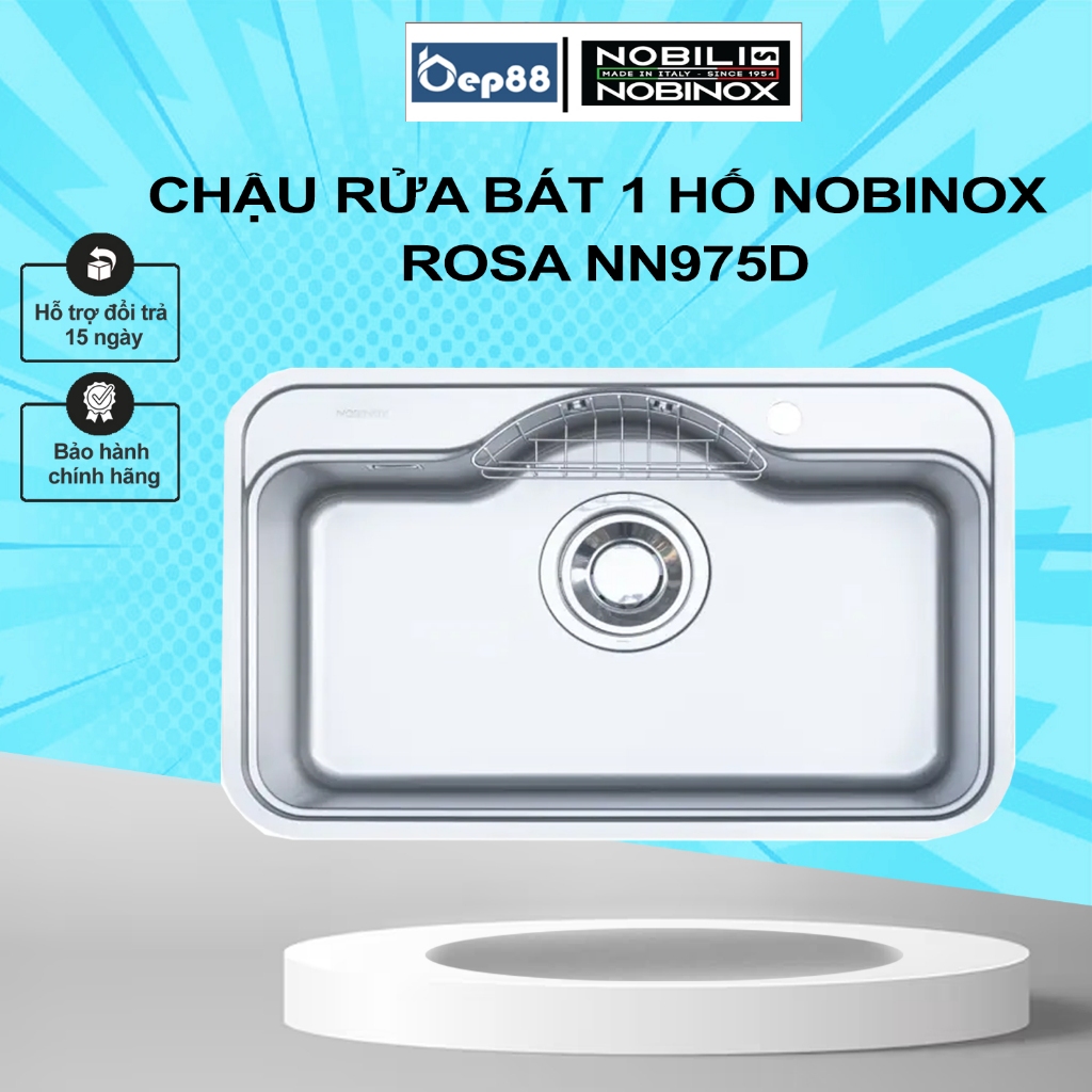 CHẬU RỬA BÁT 1 HỐ NOBINOX ROSA NN975D