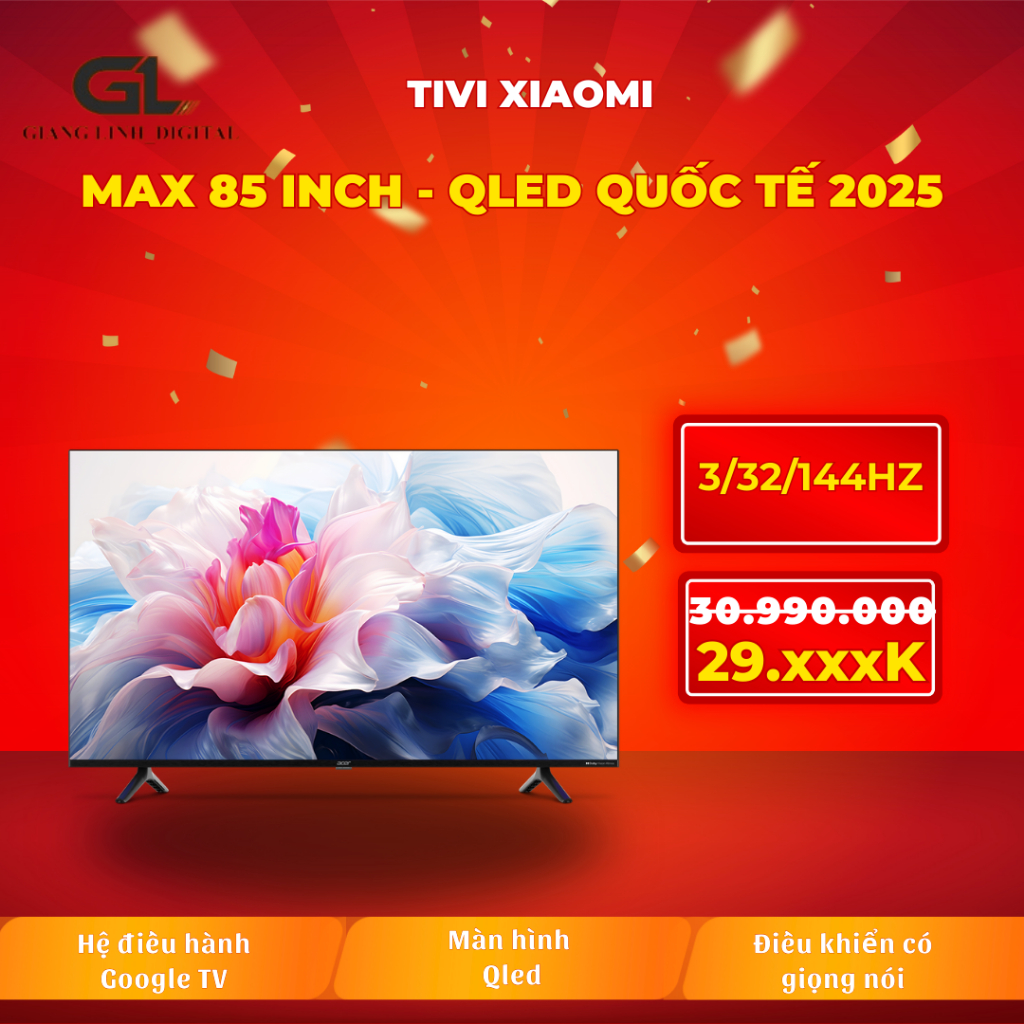 Tivi Xiaomi Max 85 4K QLED 2025 – Bản Quốc Tế