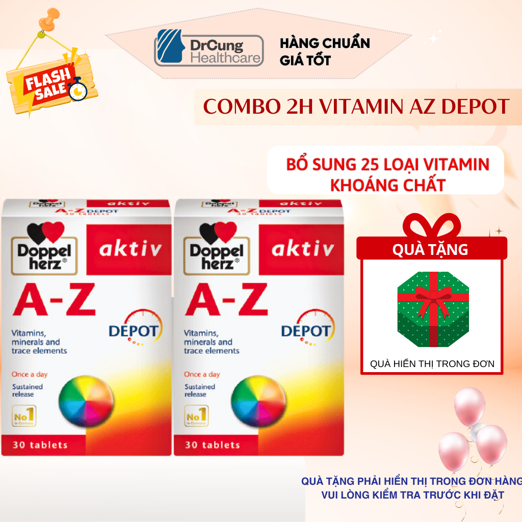 COMBO 2 HỘP Vitamin Tổng Hợp AZ Depot - Bổ Sung Vitamin, Tăng Sức Đề Kháng, Miễn Dịch DrCung Healthc