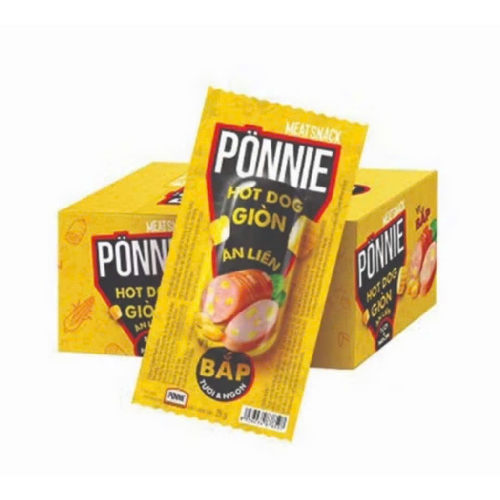 Combo 20 cây xúc xích Mix vị  hotdog Ponnie giòn ăn liền cây 28g-Xúc xích thơm ngon béo ngậy-Hàng ch