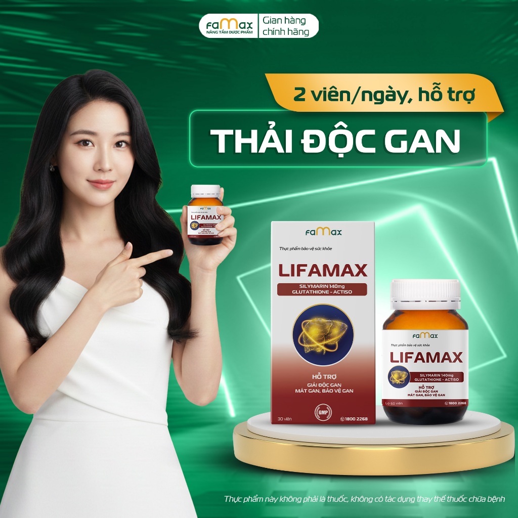 [FAMAX] Combo 4 Tặng 1 Hộp Giải Độc Gan Lifamax  - Hỗ Trợ Thải Độc Gan (Hộp 30 Viên TPBVSK)