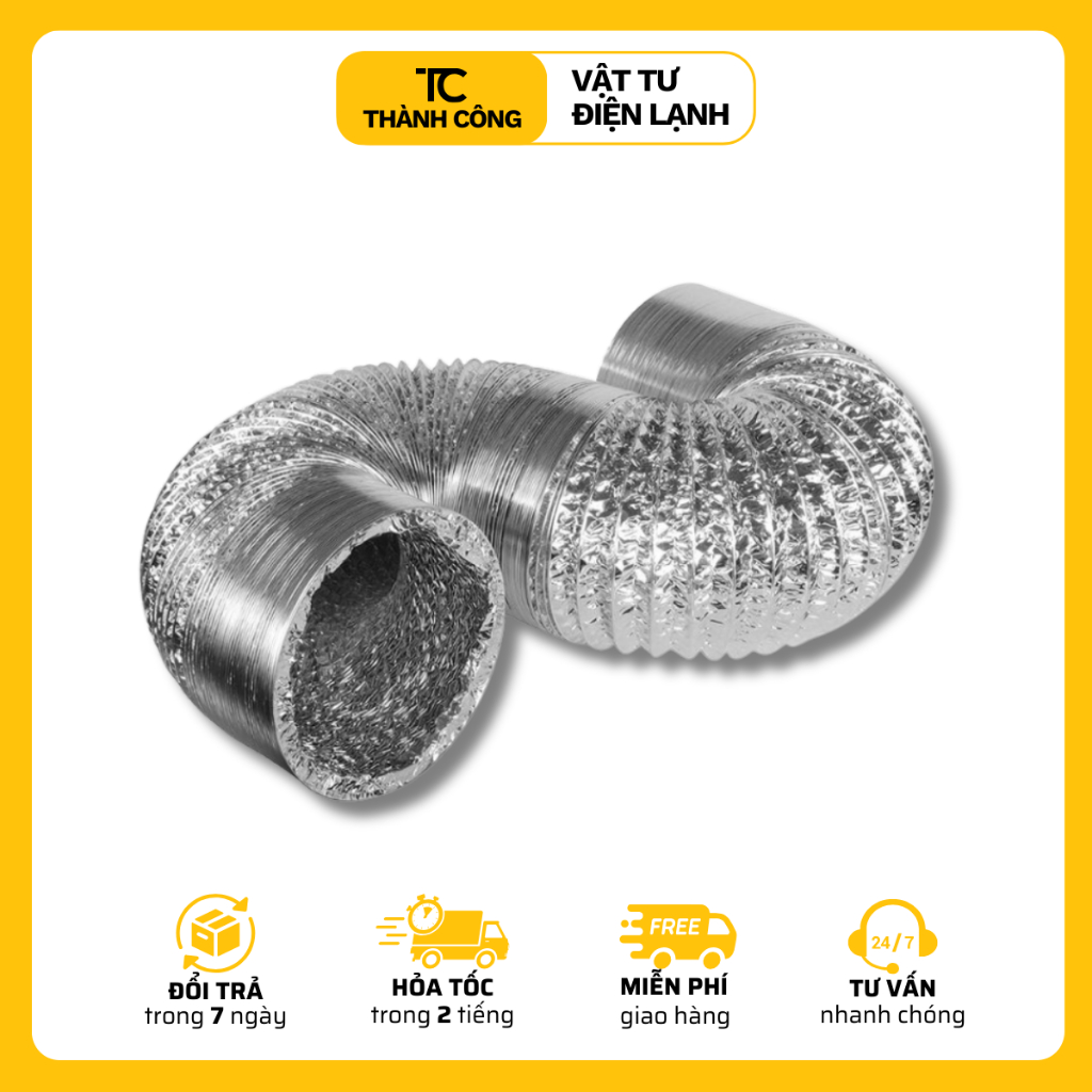 Ống thông gió mềm giấy bạc  - Ống nhôm gợn sóng chịu nhiệt thích hợp cho thông gió nhà bếp, lò nướng và máy sấy