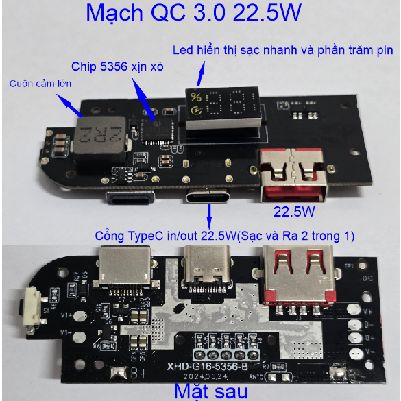 Mạch sạc dự phòng Sạc Nhanh QC 3.0 mới 100%