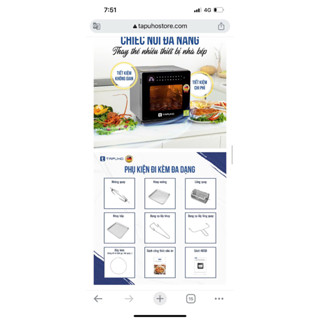    HÀNG CHỈ TẶNG  Full Bộ Phụ Kiện Nồi Chiên Hơi Nước TAPUHO tsf16 tapuho color VÀ TAPUHO TMC20 