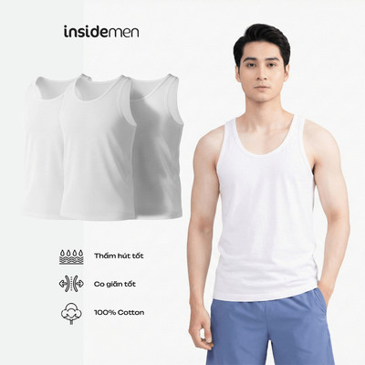 Combo 02/Combo 03 Áo Ba Lỗ Tanktop Nam Insidemen Cotton co giãn thấm hút ITT001EDP03