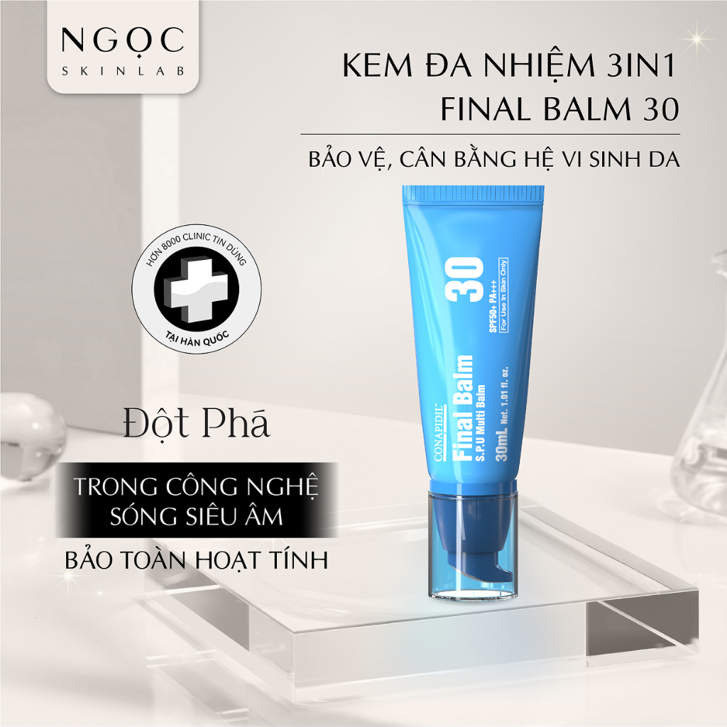 Kem Chống Nắng Nâng Tôn SPF50+/PA+++ Pharmesthetic Conapidil Final Balm 30ml | Ngọc Skin Lab