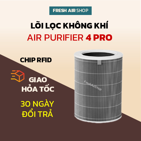 Lõi Lọc Không Khí FreshAir Cho Máy Lọc Không Khí Air Purifier 4 Pro, bộ lọc không khí 4 pro, màng lọc 4 pro có Chip RFID