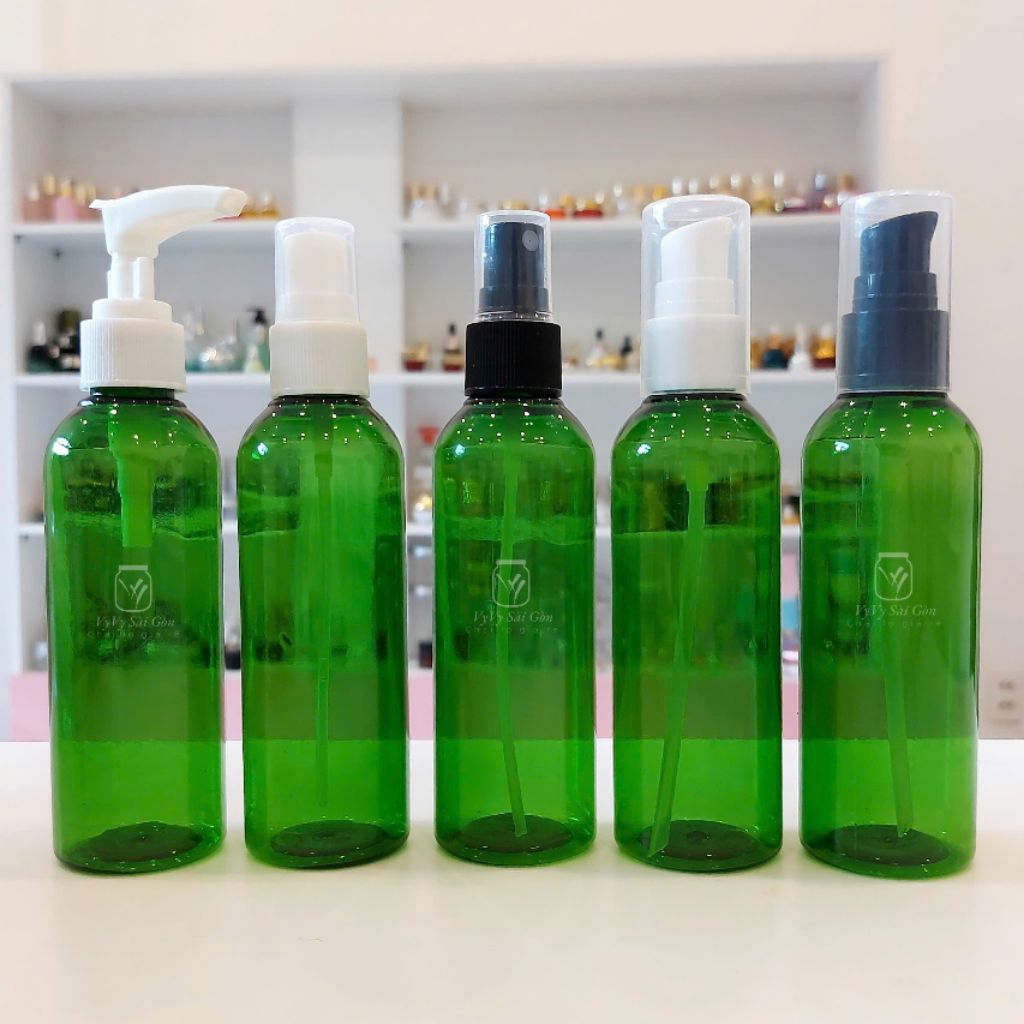 Chai pet 100ml xanh lá/Chai nhựa 100ml/Chai 100ml/Vỏ chai 100ml